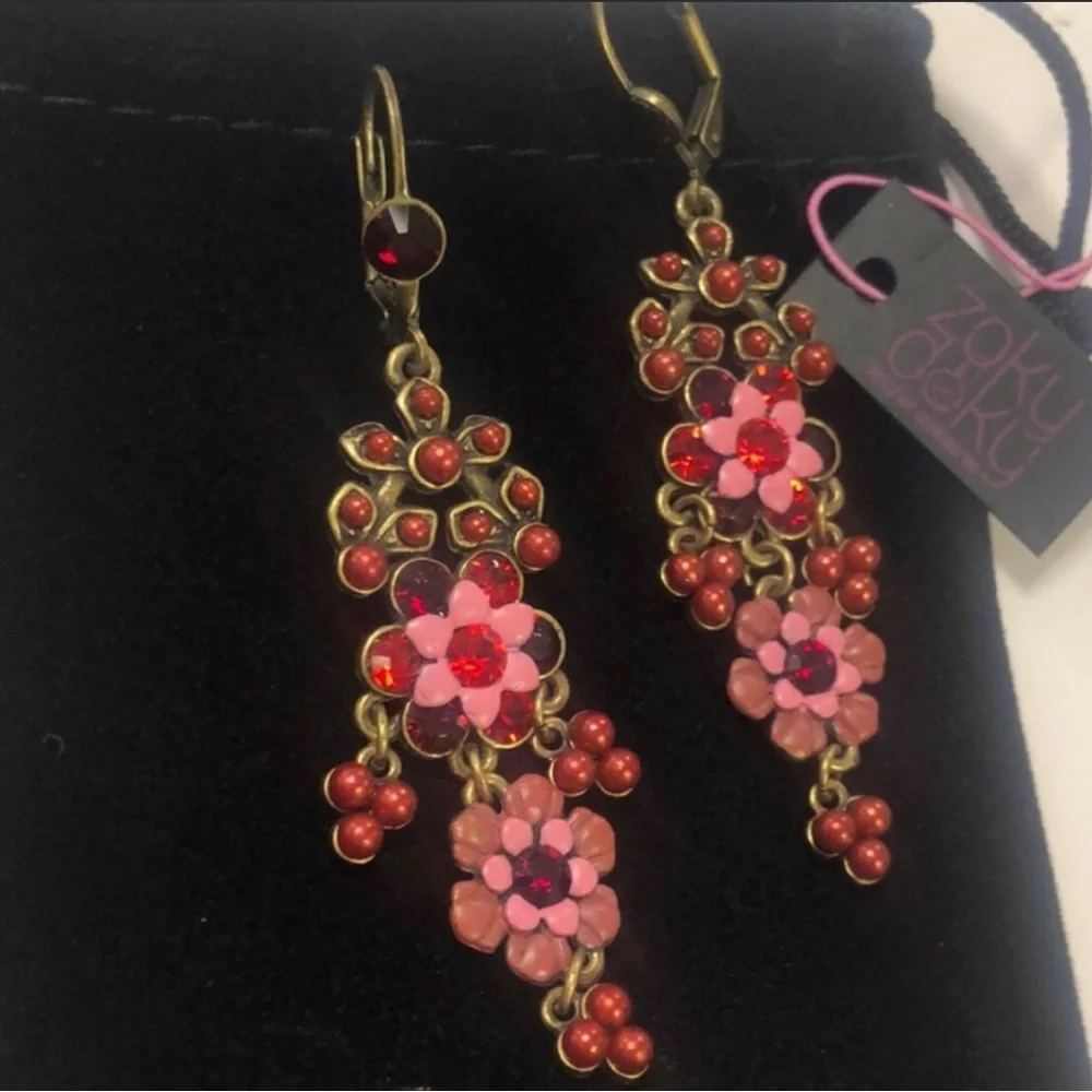 Vintage Inspired Pink Flower Whisper Dangles-NWT-Boutique